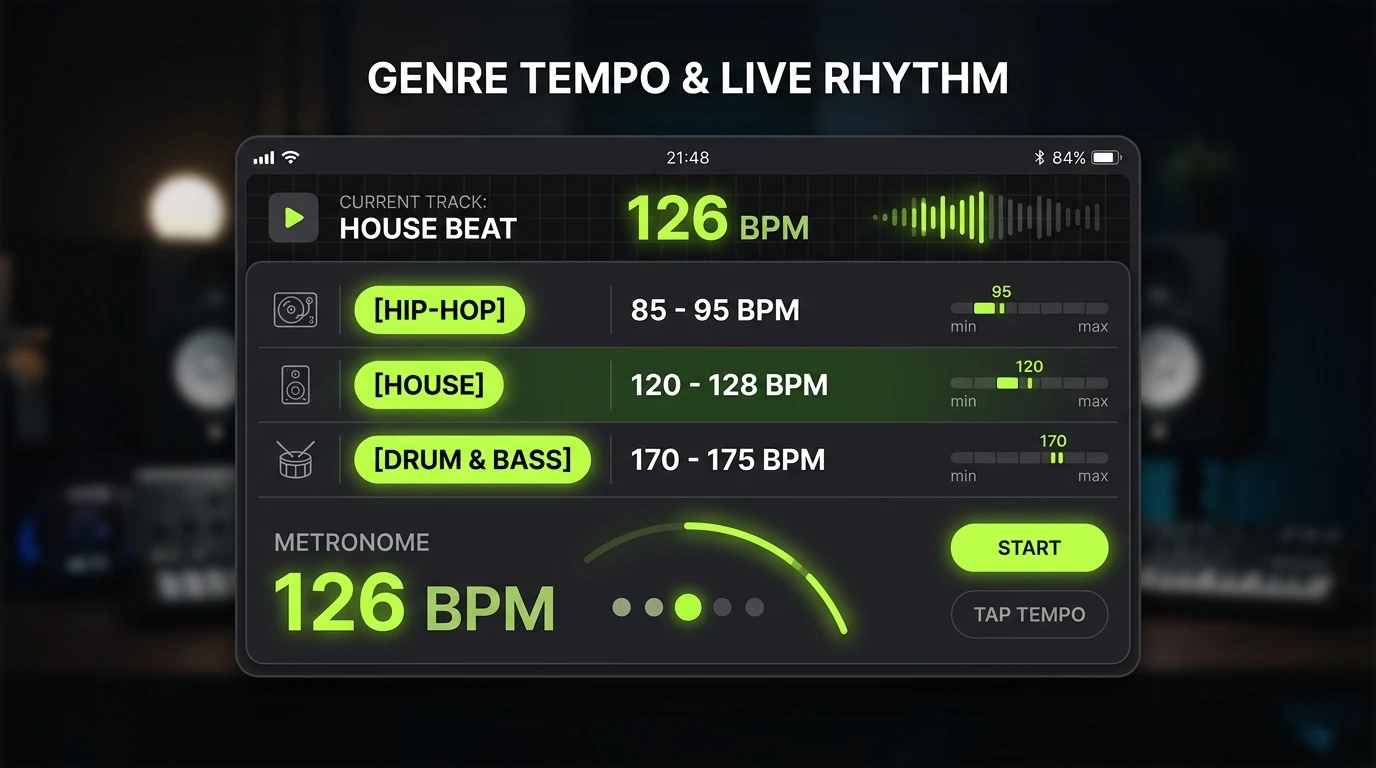 常见音乐风格流派 BPM 速度范围对照表